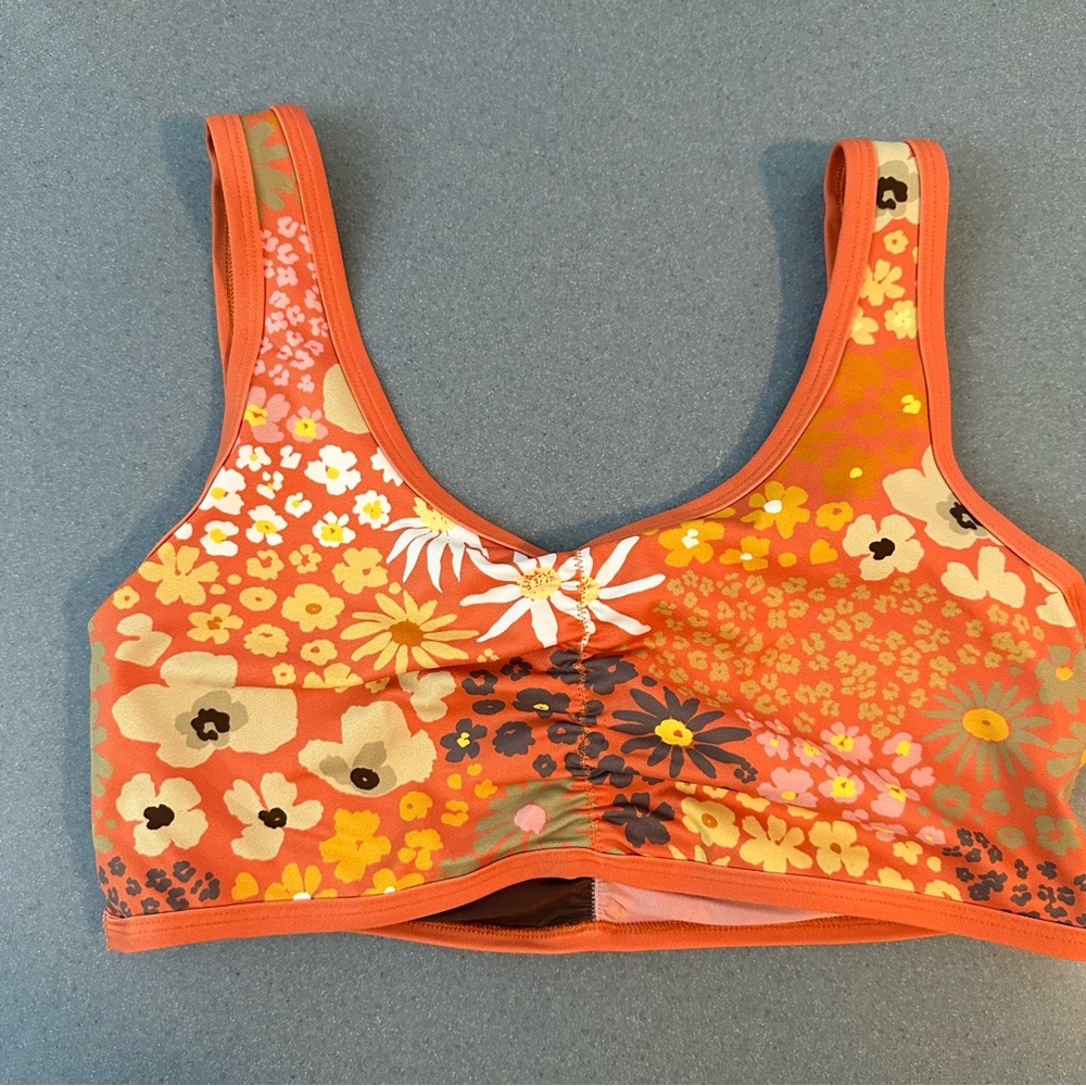 Malo Ecoactive Reversible Bralette, Size M, Flower Child Blush Pink